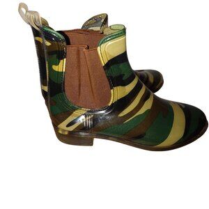 Camo Rain Boots-Shoes Of Soul- Womens Ankle Chelsea Style-SIZE: 7